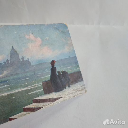 Старая Открытка Ледокол на Неве Г.Калмыков Ришаръ