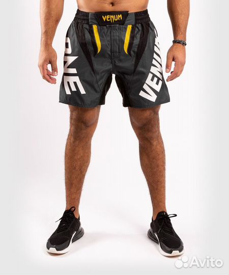 Шорты мма Venum ONE FC Impact серый/желтый