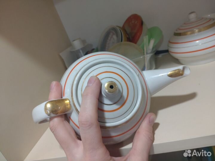 Посуда СССР чайник и сахарница