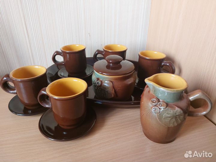 Глиняный кофейный сервиз