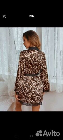 Халат женский шелковый