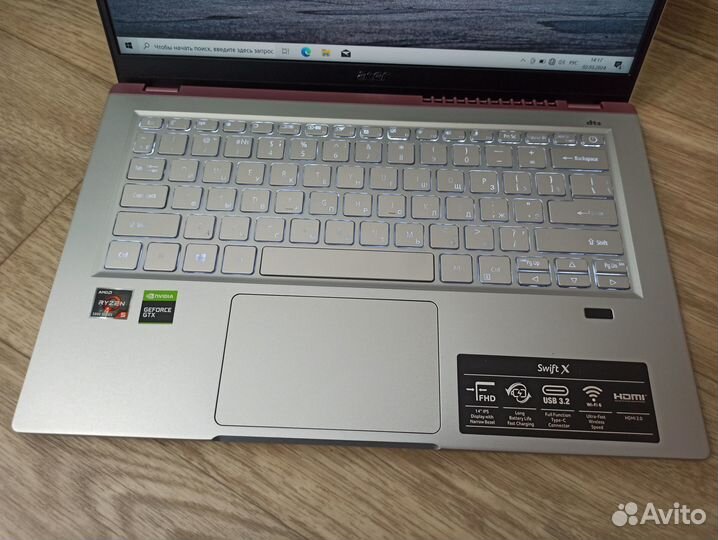 Топ Acer Swift Ryzen5 5500\512SSD\GTX1650 4GB\IPS