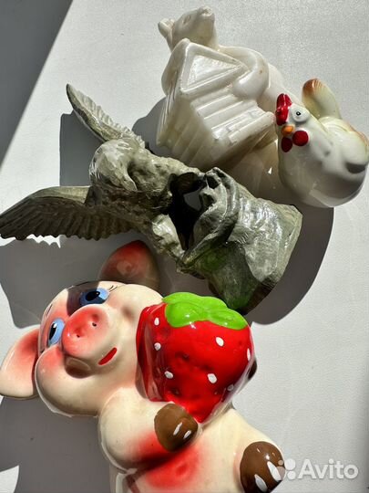 Статуэтки орел свинья курочка медведь