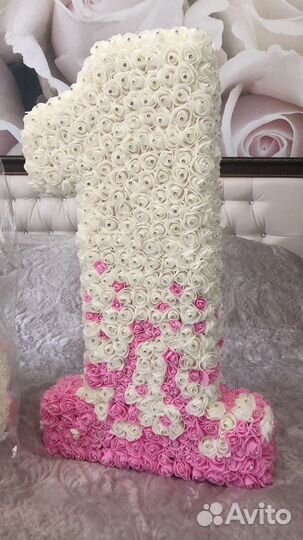 Мишка из роз 65 см