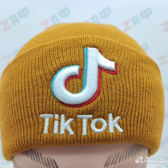 Шапка TikTok embrd, горчичный (3233)