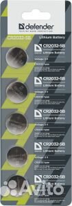 Defender Батарейка литиевая CR2032-5B в блистере