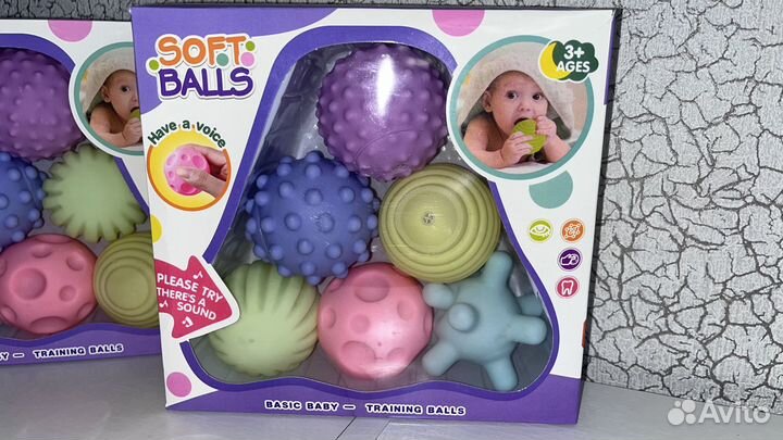 Тактильные массажные мячики для малышей