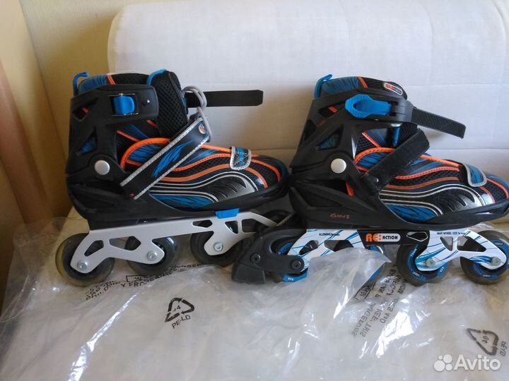Ролики для мальчика размер 35-41+ рюкзак+защита