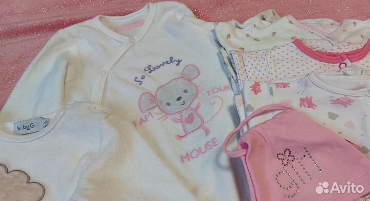 Одежда для девочки пакетом 0-6 месяцев