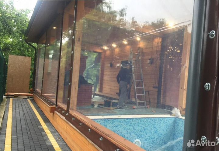 Прозрачные Шторы на беседку веранду