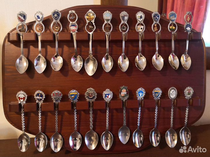 Набор антикварных коллекционных ложечек + панно №5