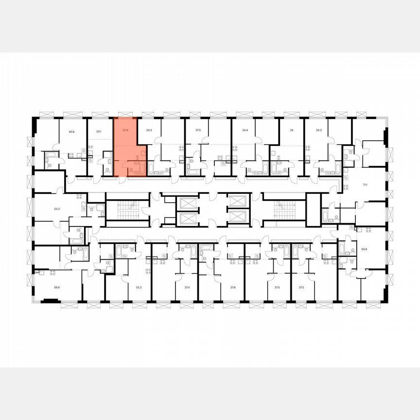 Квартира-студия, 22,9 м², 16/30 эт.