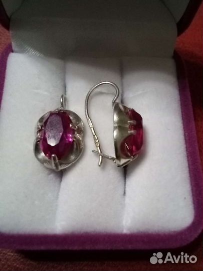 Серебряные серьги с опалом,нефритом,кольца. СССР