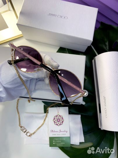 Солнцезащитные очки Jimmy Choo малиновые