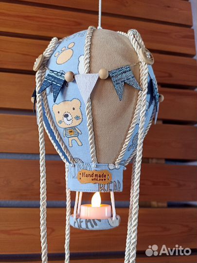 Плюшевый мишка на воздушном шаре ночник подарок