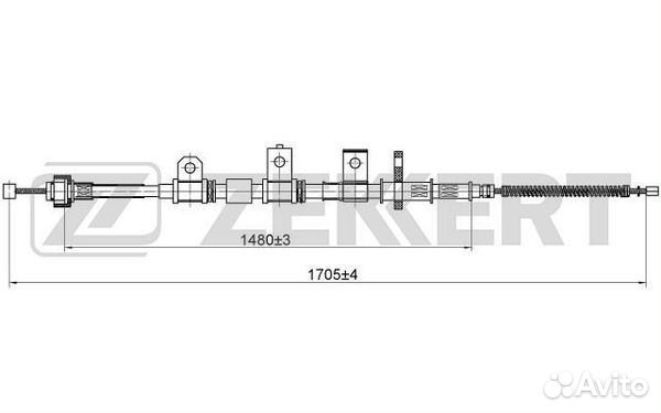 Трос стояночного тормоза задн. прав. Hyundai