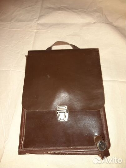 Сумка портфель военный кожаный