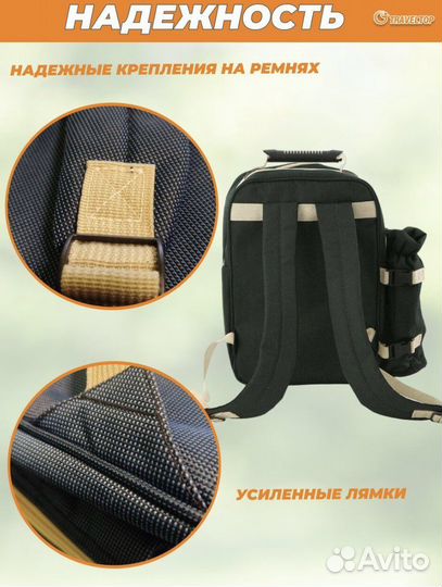 Набор посуды. пикника на 4 в рюкзаке