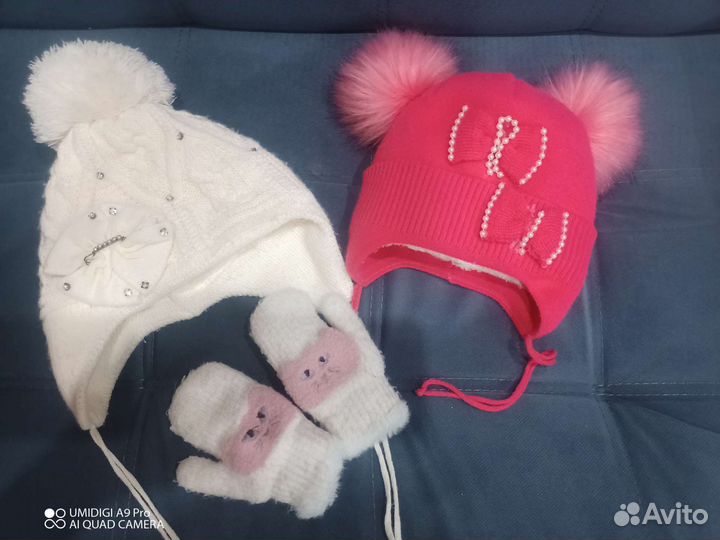 Комплект шапки+варежки