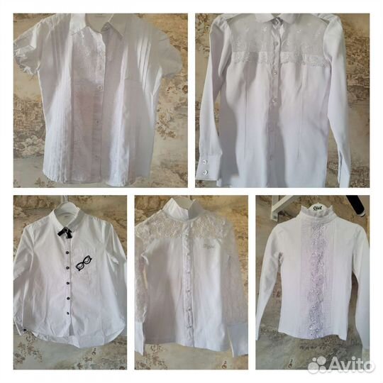 Рубашки школьные для девочек р 128-134