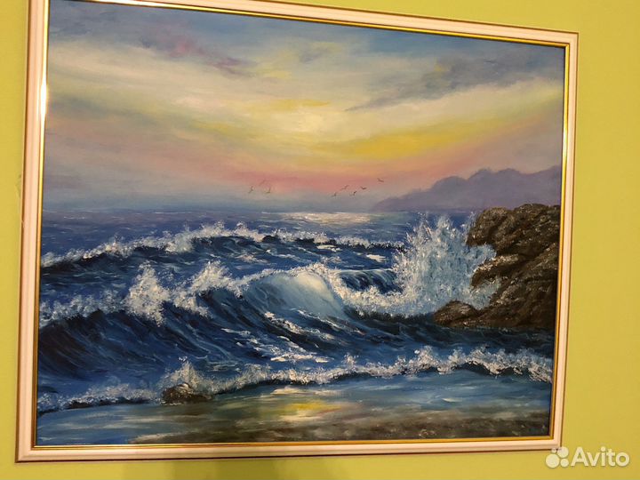 Картина маслом на холсте морской пейзаж