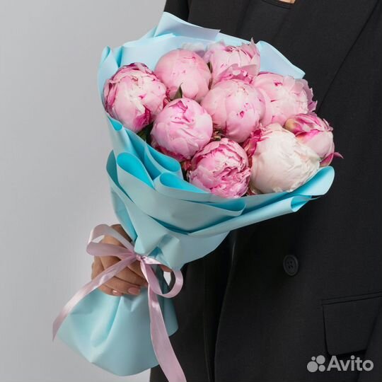 Букет 9 Пионов Сара Бернар