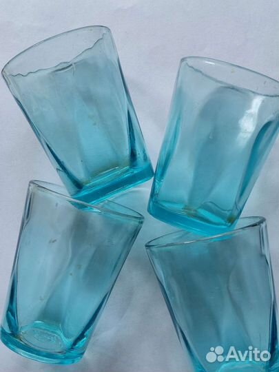 Посуда из СССР, 10 стопок, цветное стекло