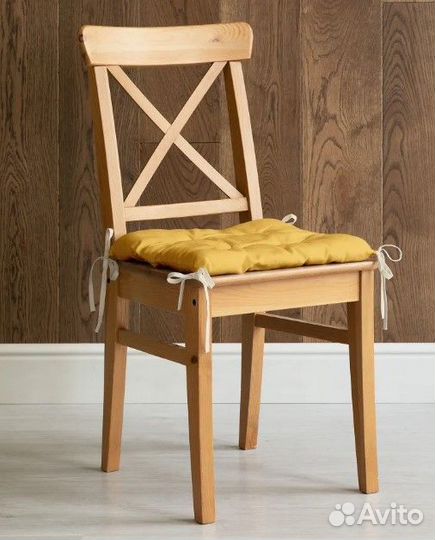 Подушка на стул 40x40 см на завязках