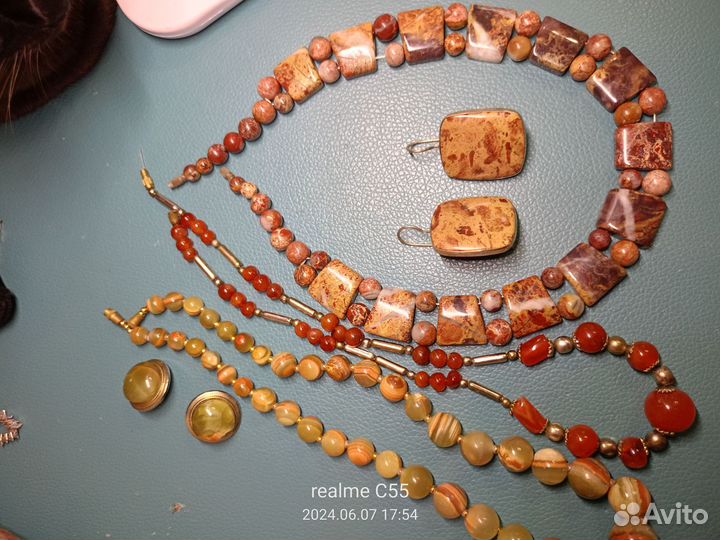 Серьги, бусы, кольца серебро