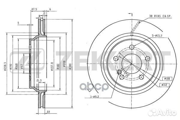 Диск торм. зад. MB S-Class (220 215) 98- BS612