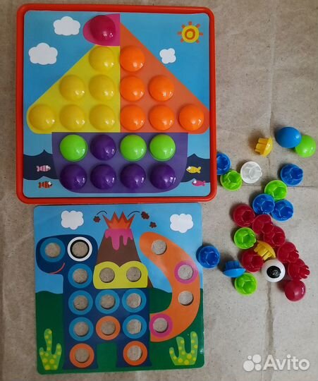 Развивающая крупная мозаика с трафаретами