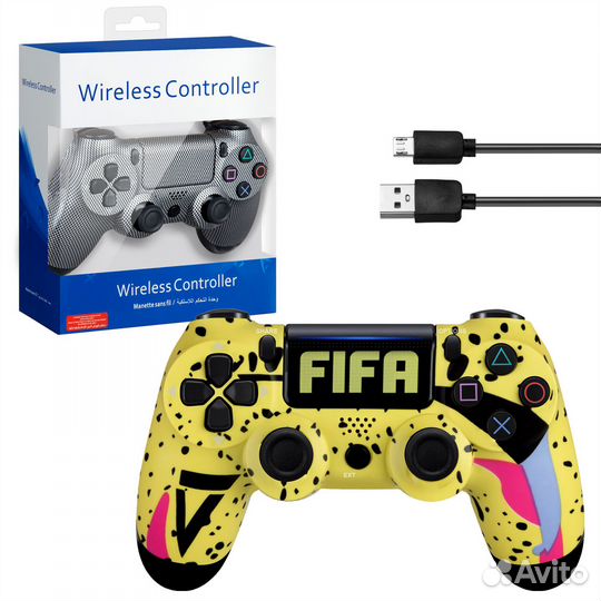 Джойстик PS4 Dualshock беспроводной AA с рисунками