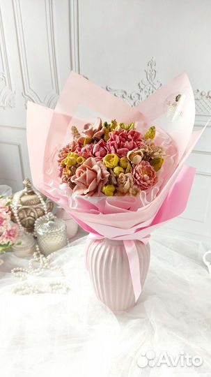 Цветы из зефира. Сладкие букеты