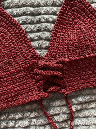 Кроп топ вязаный ручная работа