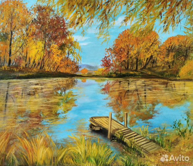 Осень в Федоровке. Картина маслом на холсте 50х60