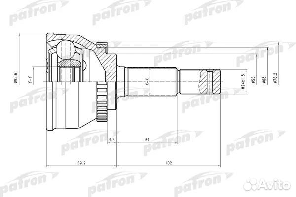 Patron PCV1477 Шарнирный комплект приводной вал