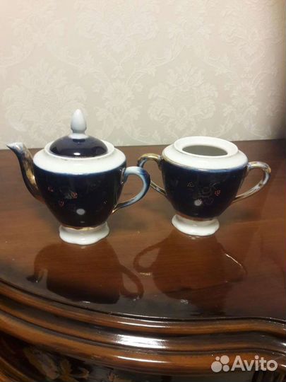 Набор чайный. Фарфор, кобальт. Довбыш