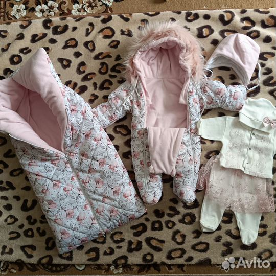 Конверт на выписку зимний для девочки