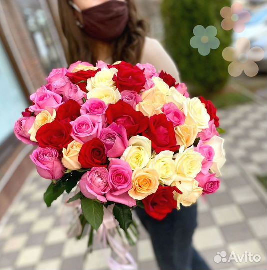 101 Роза цветы доставка 25 51 101 Розы