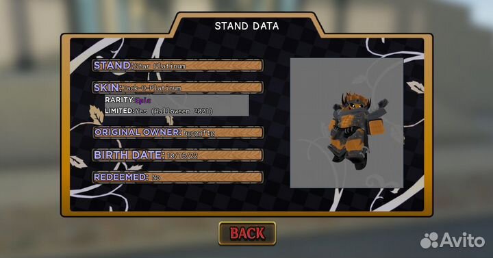 YBA Jack-O-Platinum SP l Jack sp l Джек сп