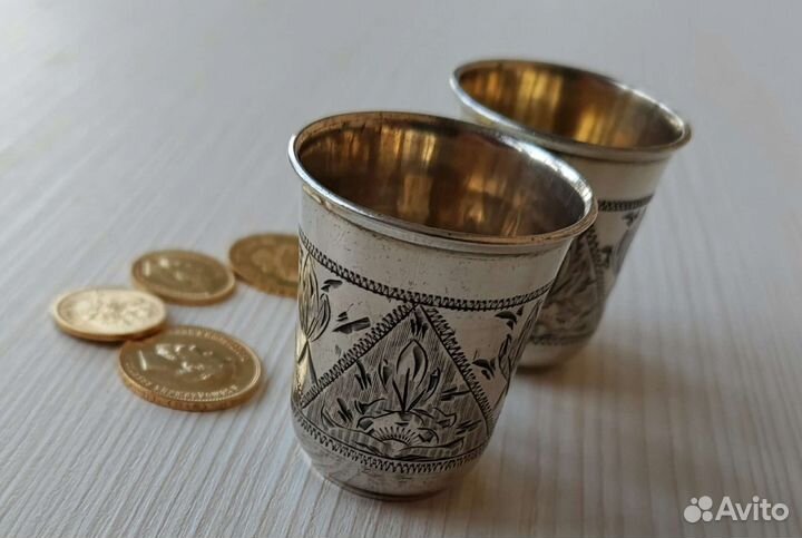 Стопки князя Гагарина 1874 г, серебро 84