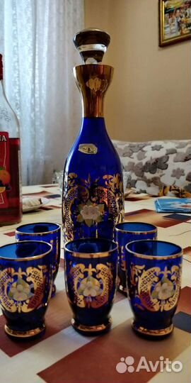 Набор богемское стекло (графин и рюмки)