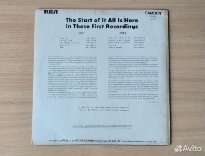 LP Сборник Little Richard & Roy Orbison UK 1970