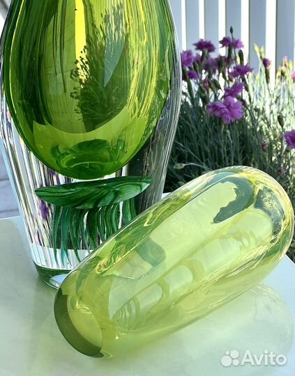 Цветное стекло Ваза винтаж