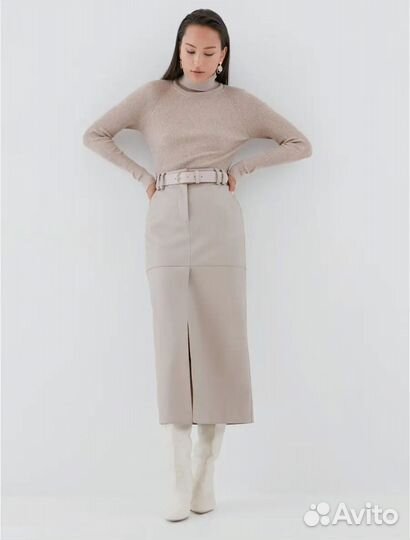 Кожаная юбка zarina 48