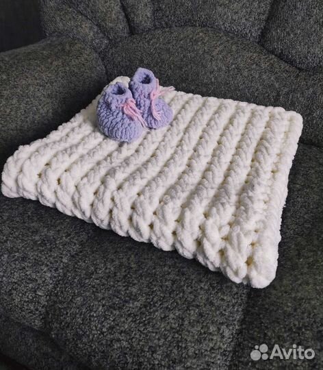 Плед детский вязаный ручная работа