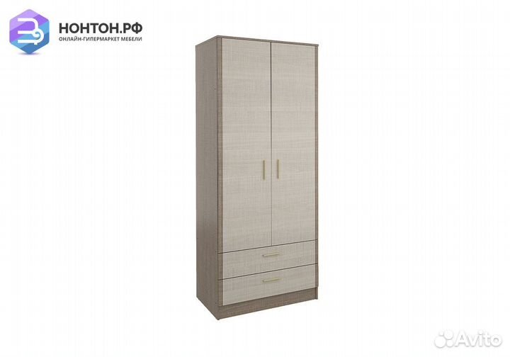 Шкаф двухдверный с ящиками Юта крослайн карамель