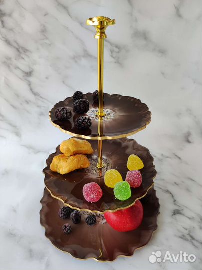 Фруктовница/ваза этажерка из эпоксидной смолы