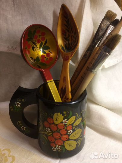 Хохлома.Большая Кружка. Половник. СССР