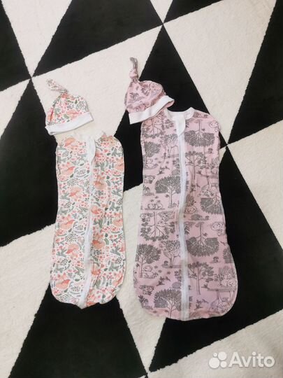 Пеленка (кокон на молнии) с чепчиком (шапочкой)